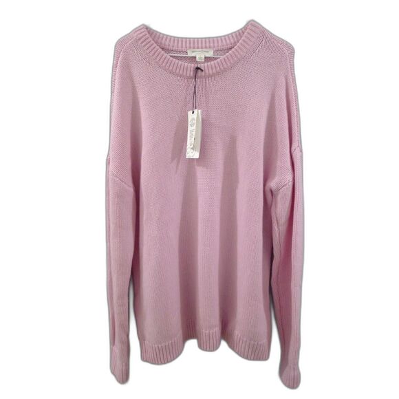 Treasure & Bond Something Navy Oversized Crew Neck Sweater - Pale Pink M - Picture 1 of 5